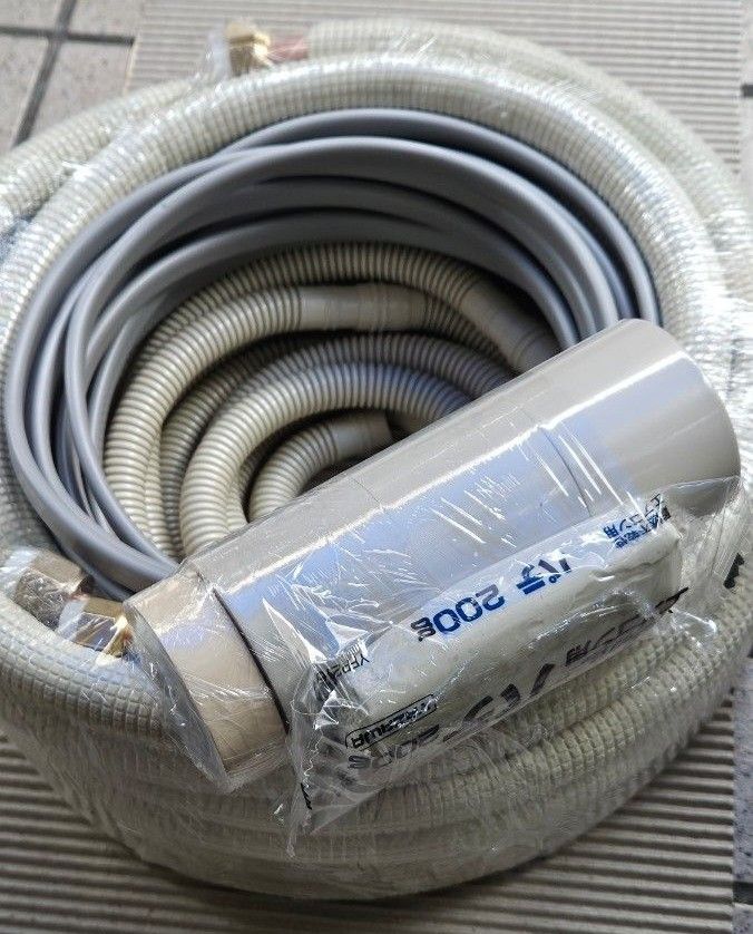 8m エアコン配管セット 2分3分ペアコイルフレア加工済 VVF2mm3芯