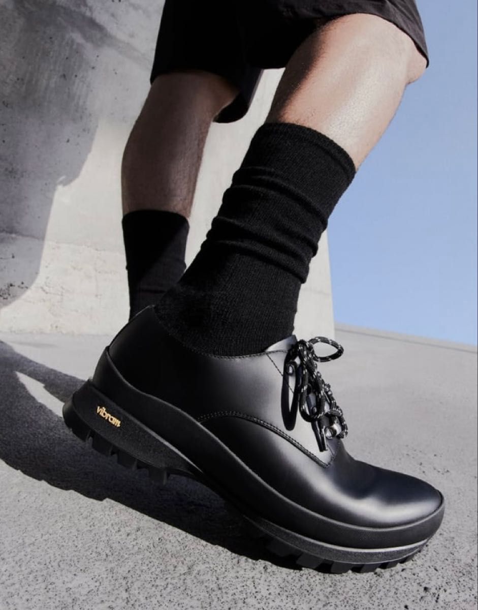 zara ザラ vibram ビブラム チャンキーレザーシューズ ビジネス 通勤