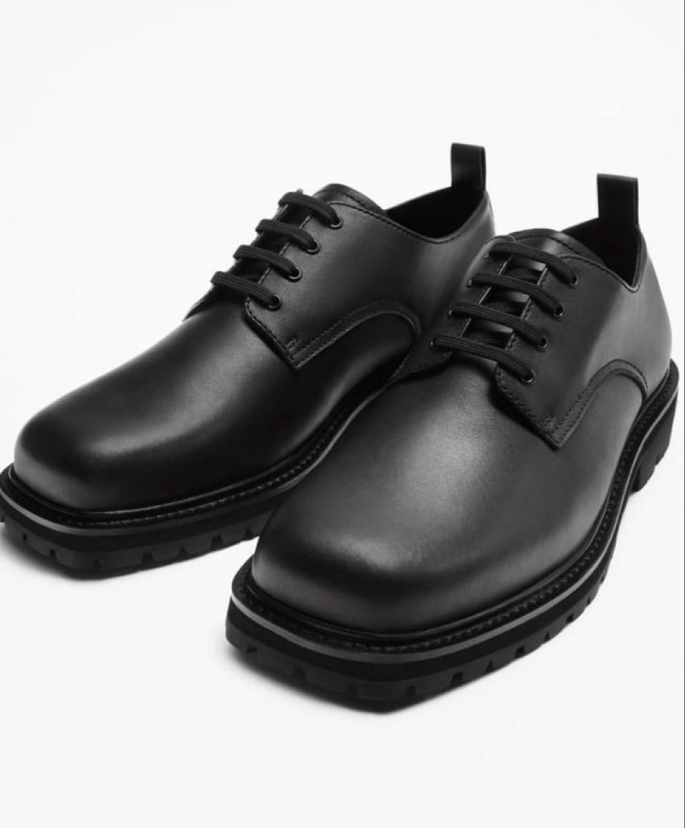 zara ザラ vibram ビブラム オリジンズ レザーシューズ チャンキー