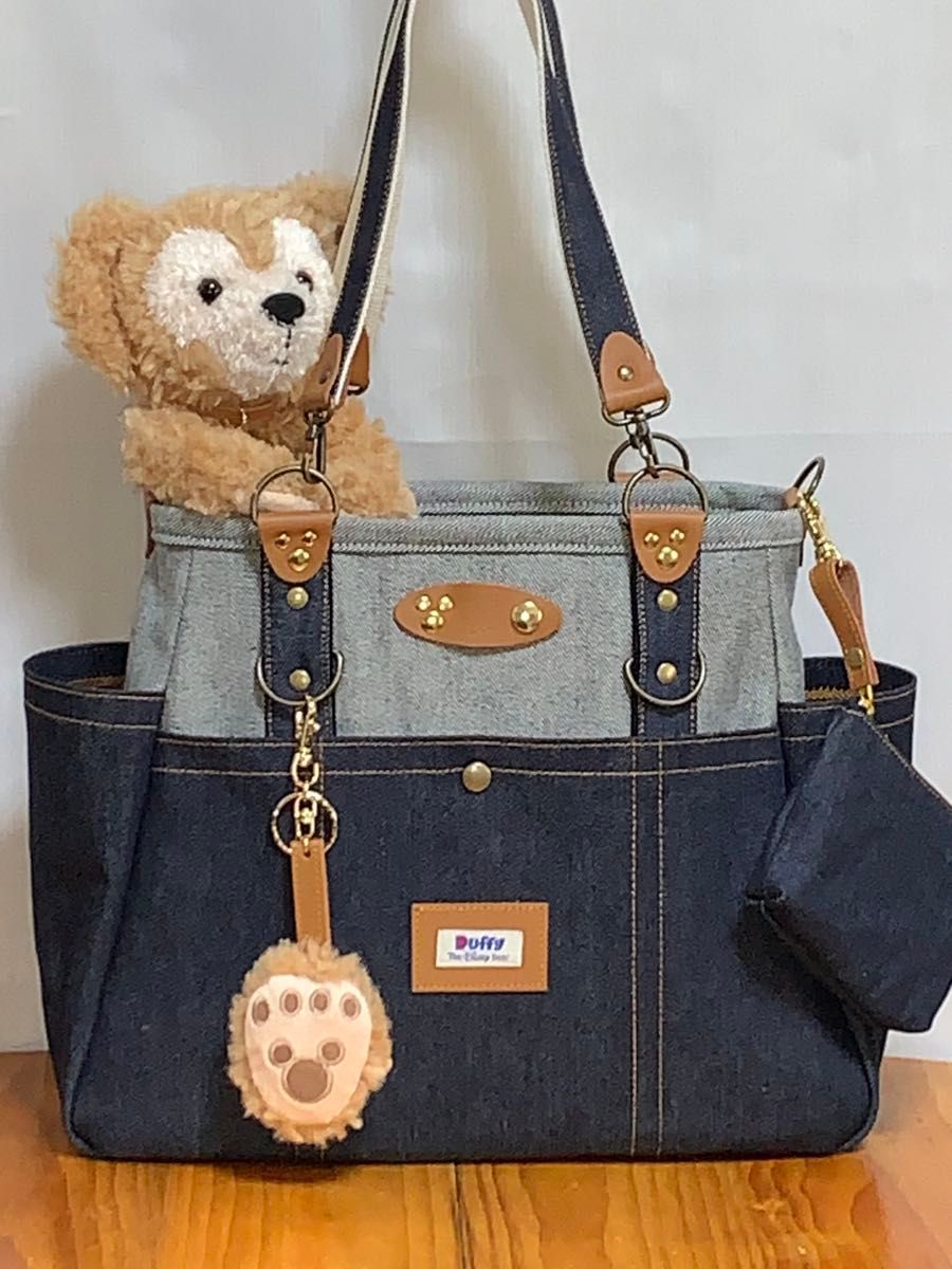 ☆ハンドメイド☆岡山デニム☆ブタさん☆リュック対応☆4wayボストン