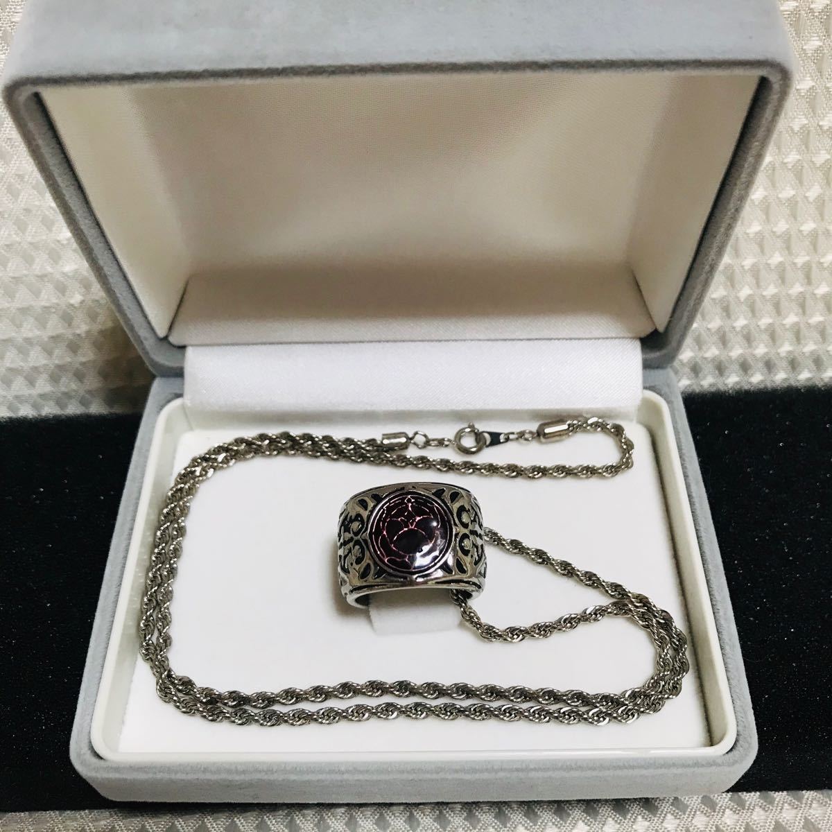 少女革命ウテナ 薔薇の刻印 指輪 シルバーリング ネックレスチェーン付