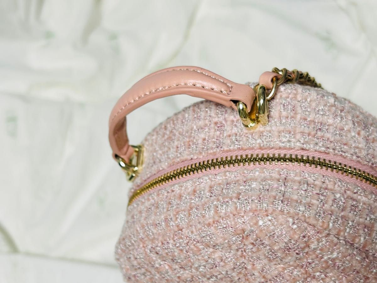 CHANEL ノベルティ ツィード リュック ミニ 美品 ピンク チェーン