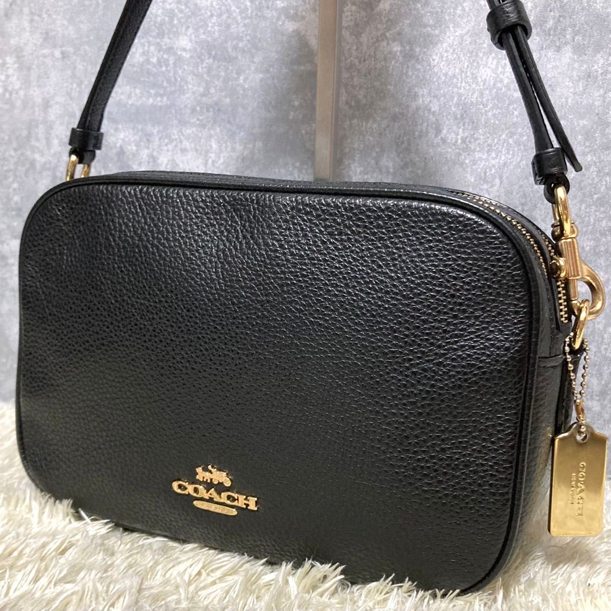 美品】COACH コーチ ショルダーバッグ レザー 本革 ジェス ブラック 黒