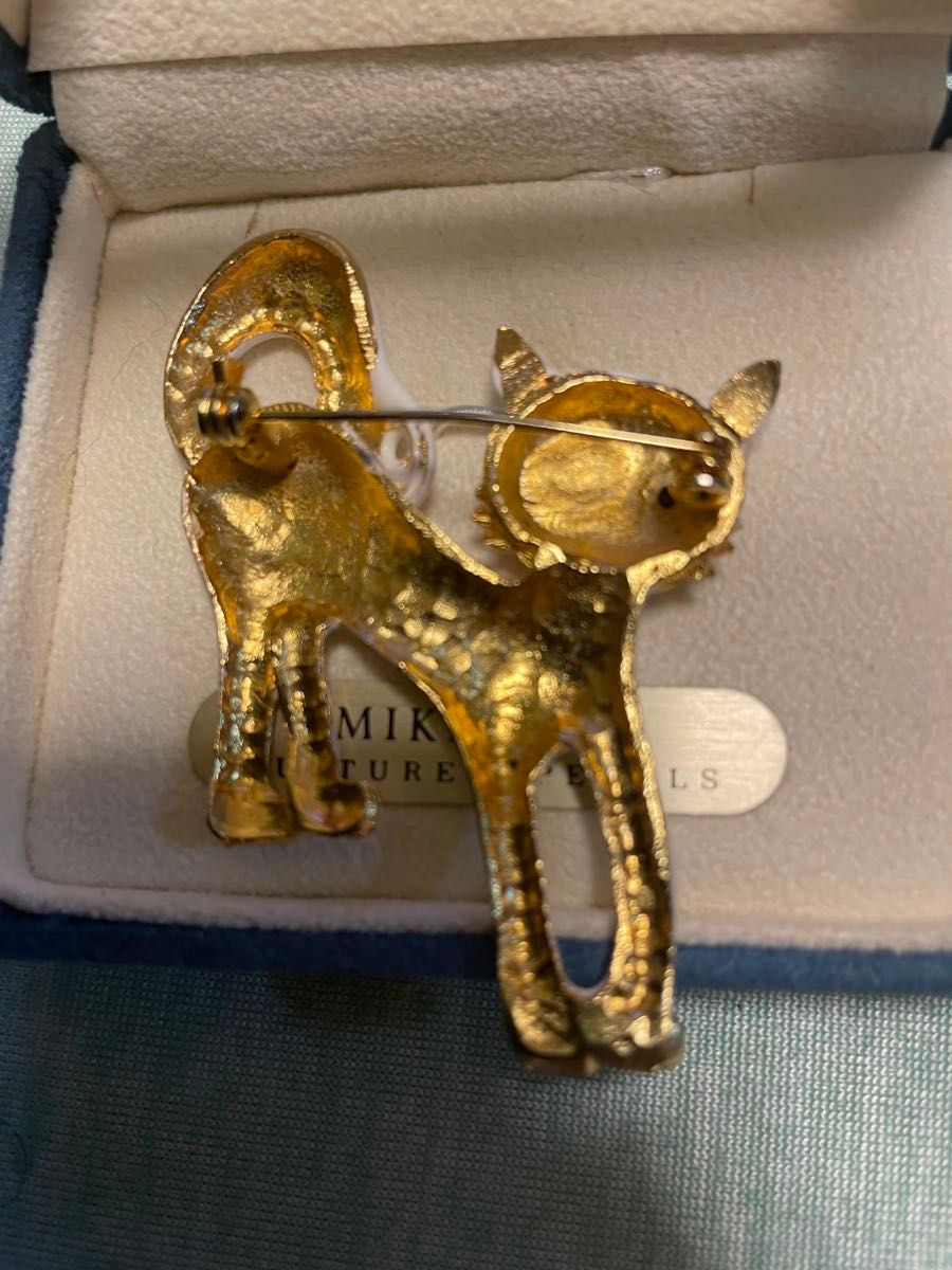 MIKIMOTO CULTURED PEARLS 猫 ブローチ ケース付 ミキモト｜Yahoo