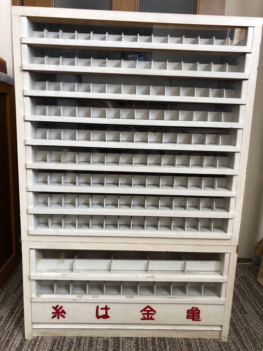 木製 糸ケース 収納棚 ミシン糸 昭和レトロ 上段｜Yahoo!フリマ（旧