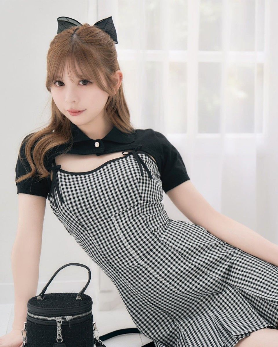 ミシェルマカロン ショートボレロアンサンブルギンガムワンピ