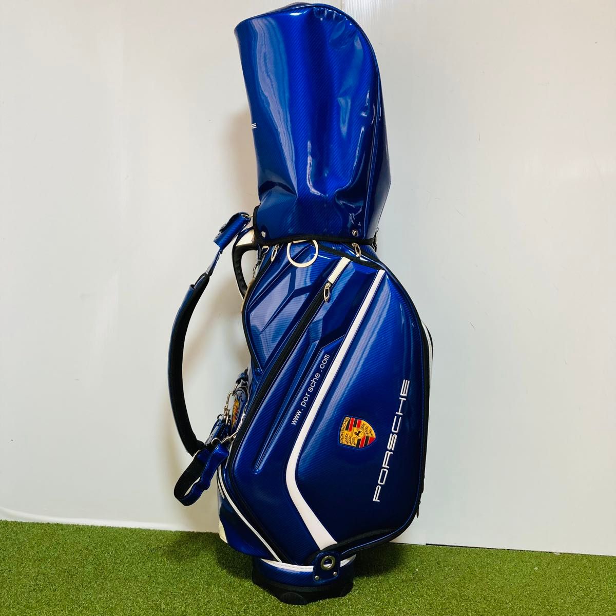 ほぼ未使用 Porsche ポルシェ キャディバッグ ツアーモデル エナメル