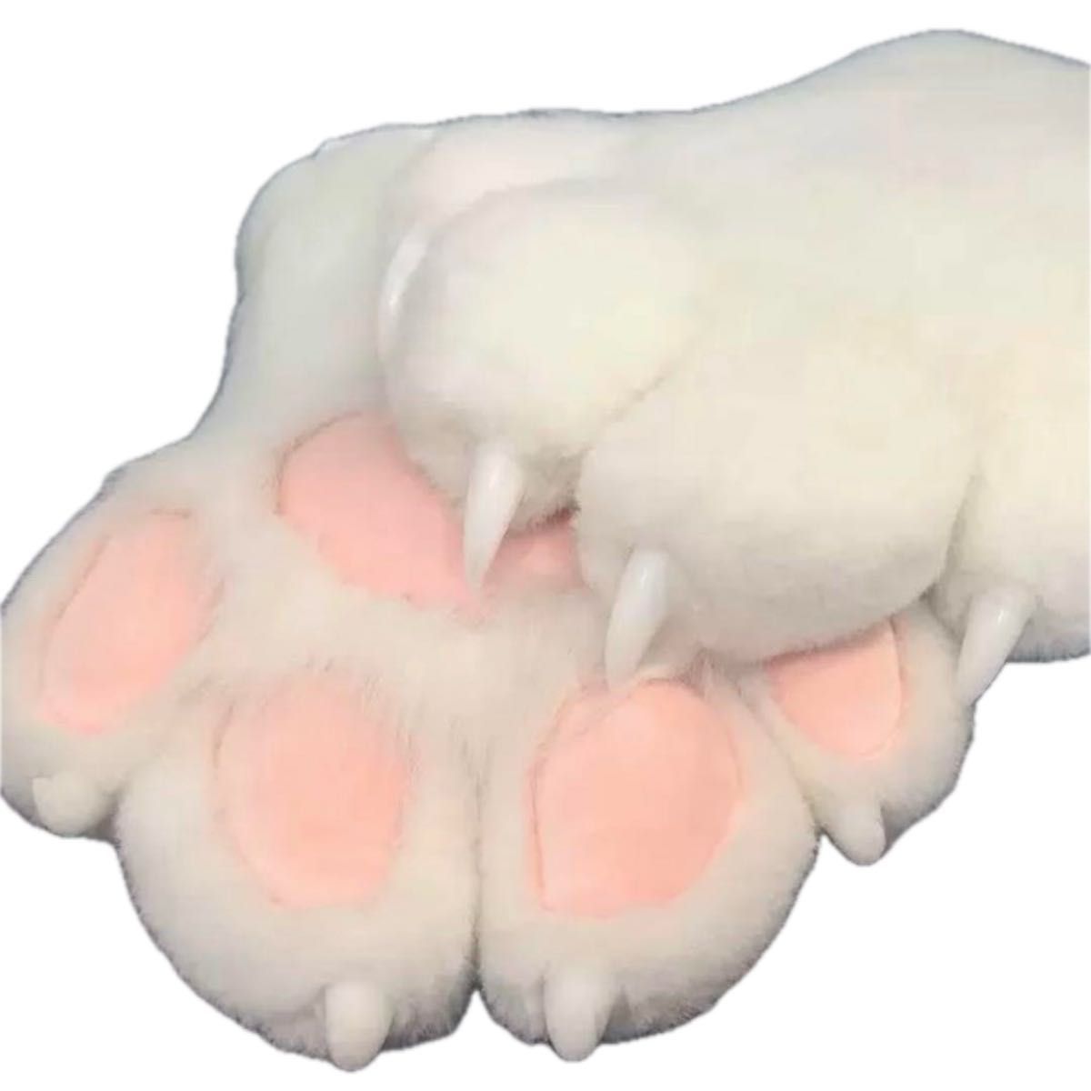 猫の手 ケモノ服 白猫 爪あり ぬいぐるみ ケモノ 三毛猫 手袋 棒猫