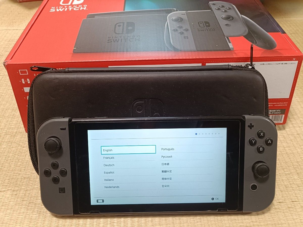 Switch本体（バッテリー強化版） グレー 付属品完備 持ち運びケース