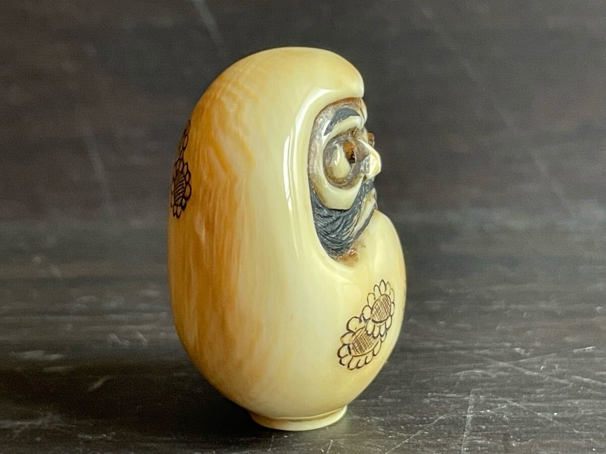 専用 在銘 牛根付 23g 東Y8-0114☆2F 時代根付 在銘 同作者8点 時代