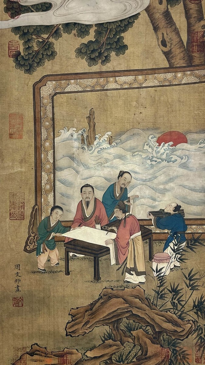 徳川綱吉(五代将軍)の直筆絹本掛け軸箱書きあり 徳川綱吉(五代将軍)の