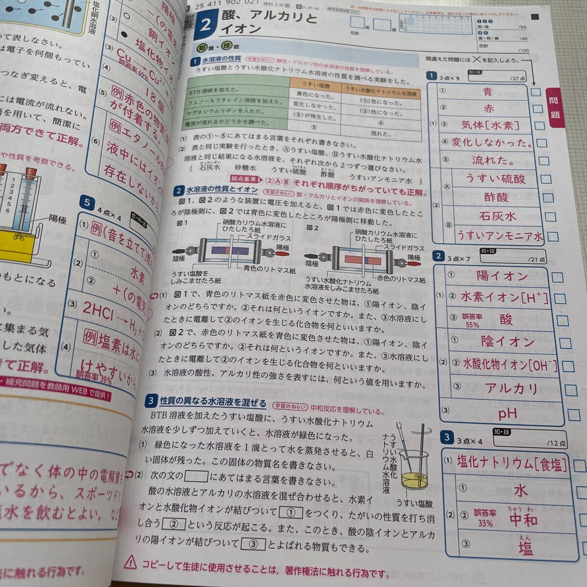 2025年度版「Wプリント 理科 3年 東京書籍版【教師用】」新学社 ダブル