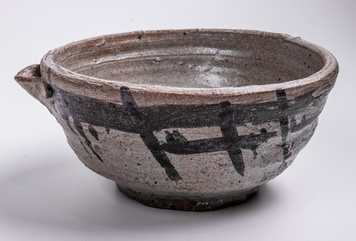 A 177 絵唐津 主菓子器 ・西岡小十（共箱あり） A 177 絵唐津 主菓子器