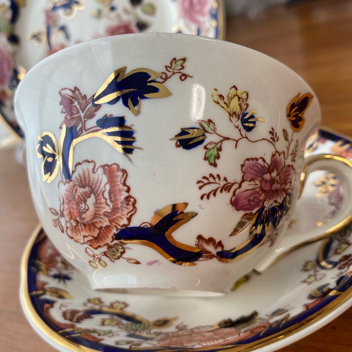 メイソンズ ブルー マンダレイ ピオニー カップ ソーサー プレート 2客