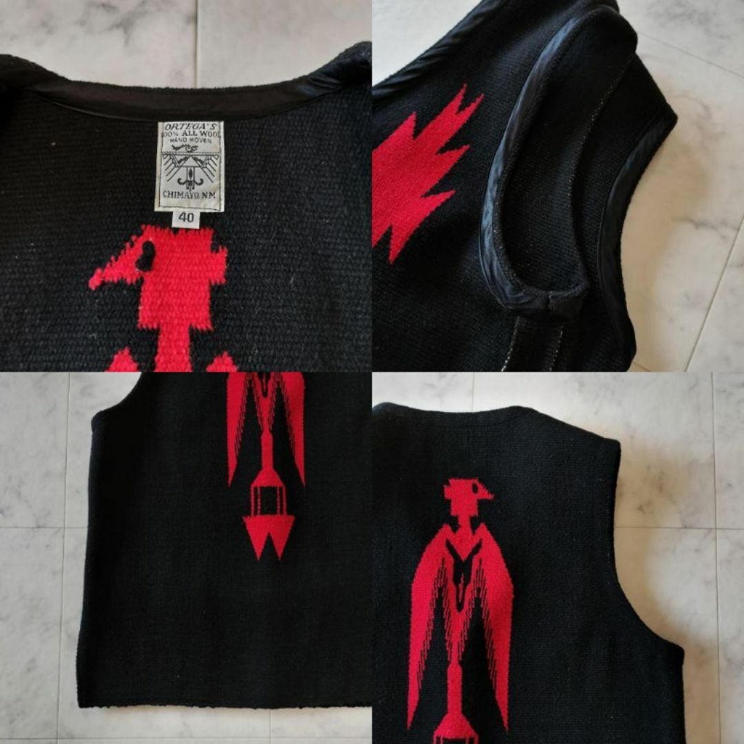 希少 オルテガ サンダーバード柄 ブラック 40 スクエアフロント