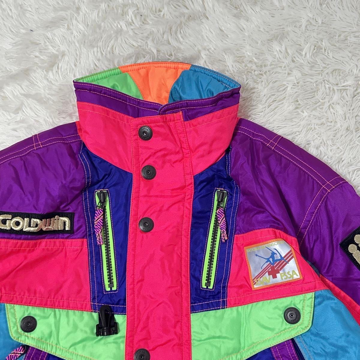 T62】美品 GOLDWIN スキーウェア カラフル 昭和 レトロ ビンテージ