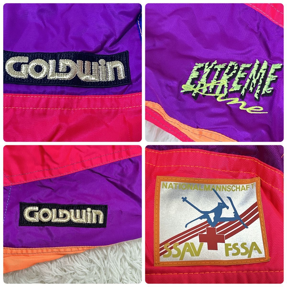 T62】美品 GOLDWIN スキーウェア カラフル 昭和 レトロ ビンテージ