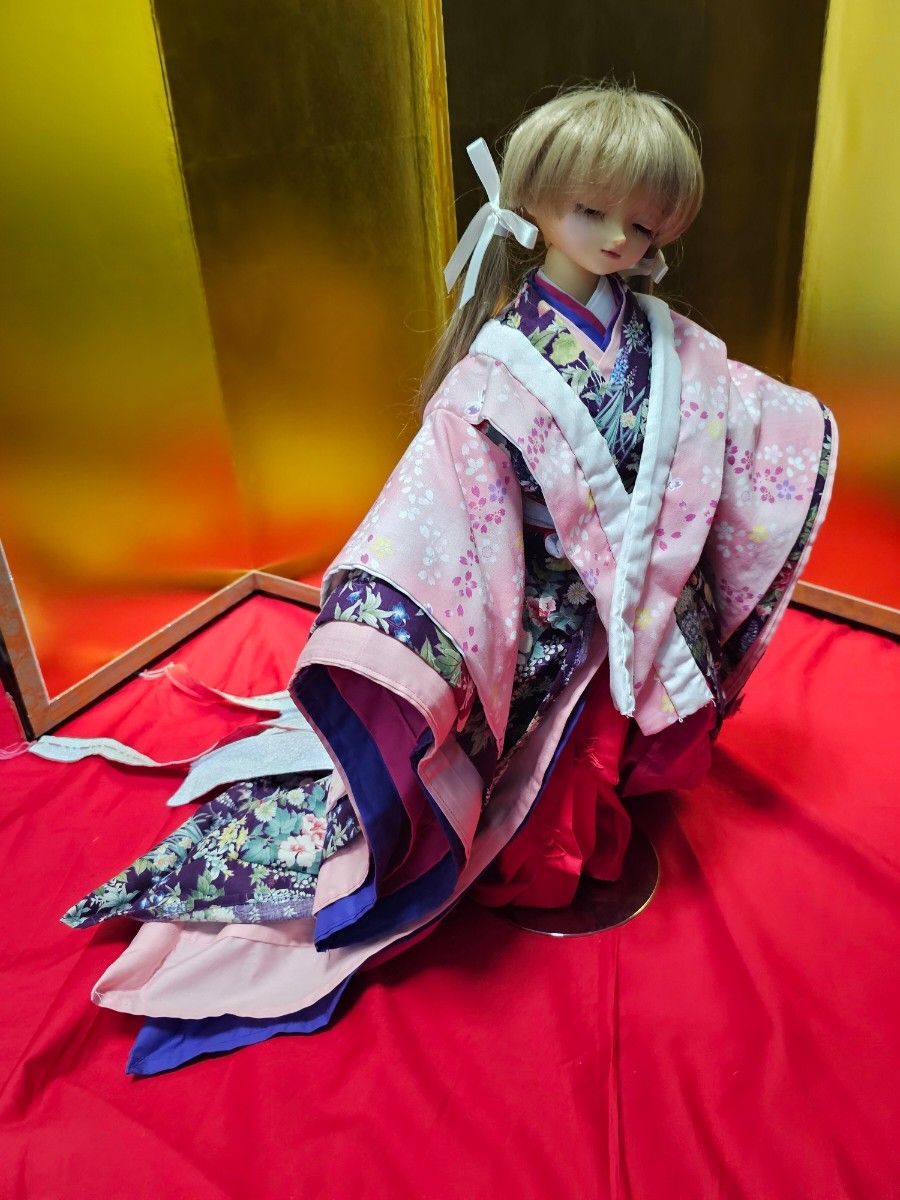 平安十二単風 紫の花模様（表着）【SD13・SD】 スーパー