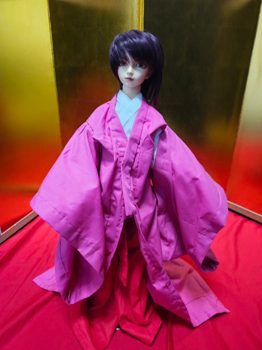 平安十二単風 紫の花模様（表着）【SD13・SD】 スーパー