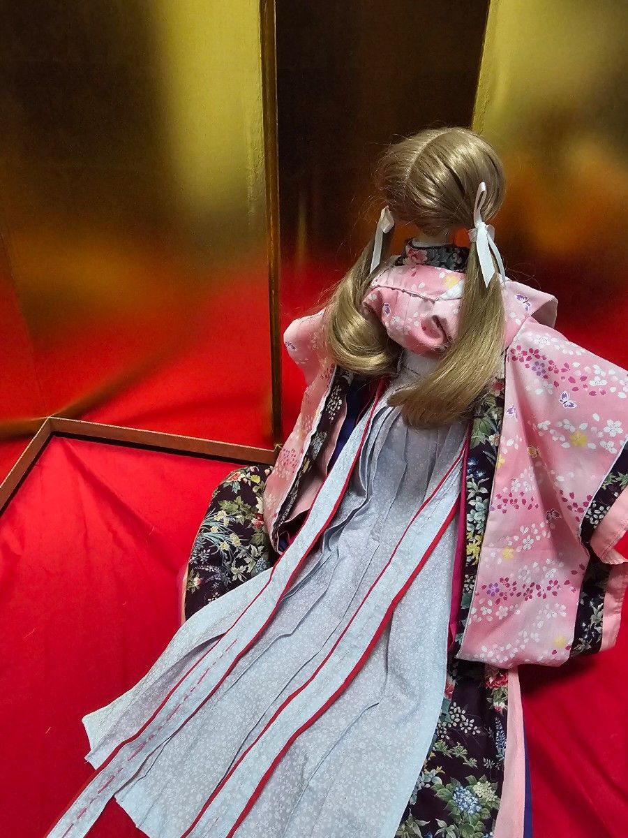 平安十二単風 紫の花模様（表着）【SD13・SD】 スーパー