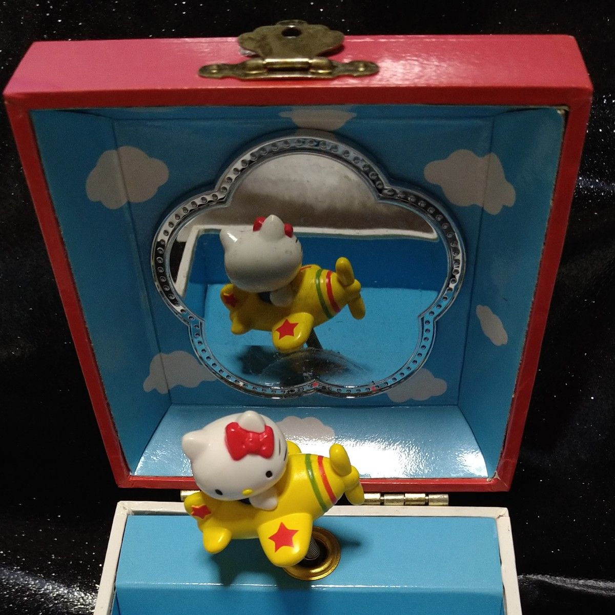 貴重 レア レトロ ハローキティ 飛行機 ミミィ オルゴール ボックス