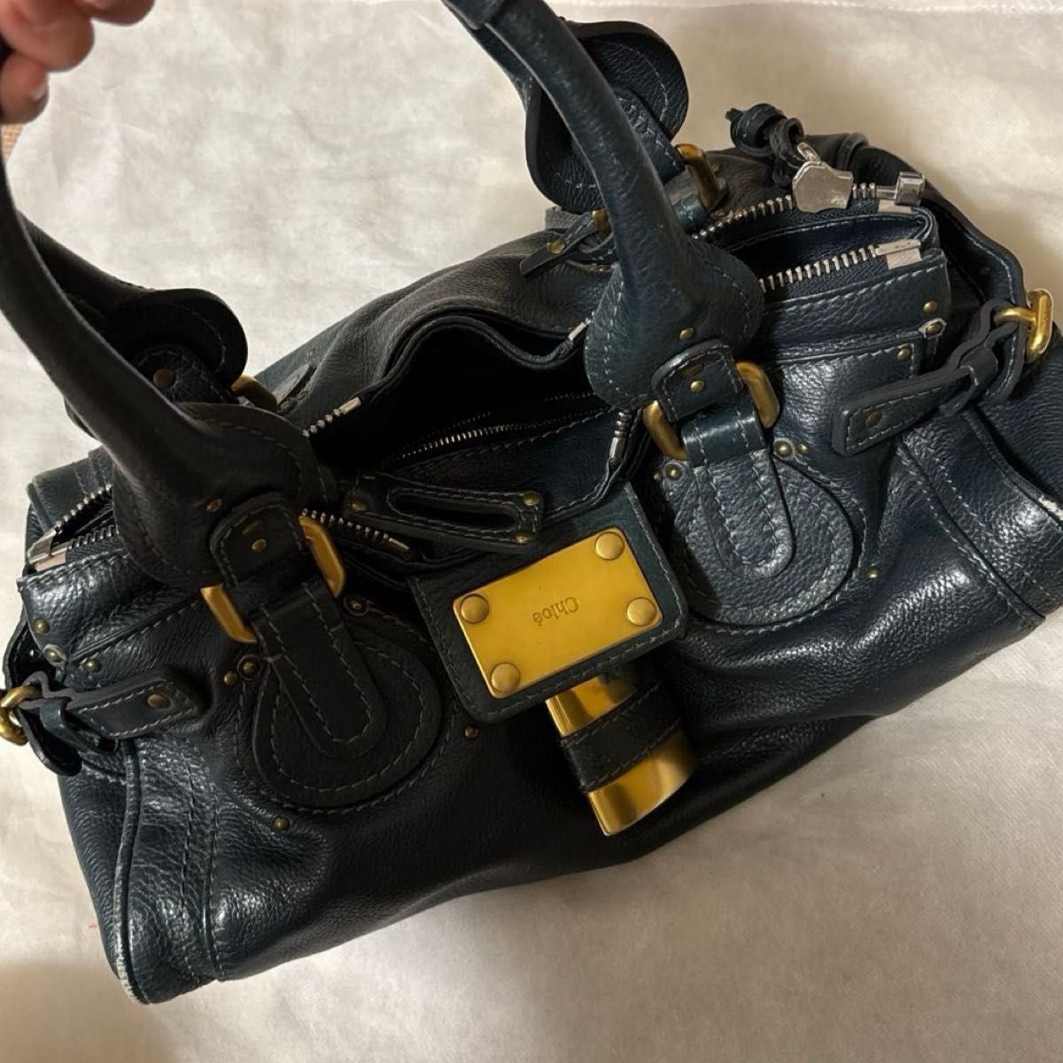 クロエ パディントン バッグ ブルー ネイビー ブルーグレー Chloe