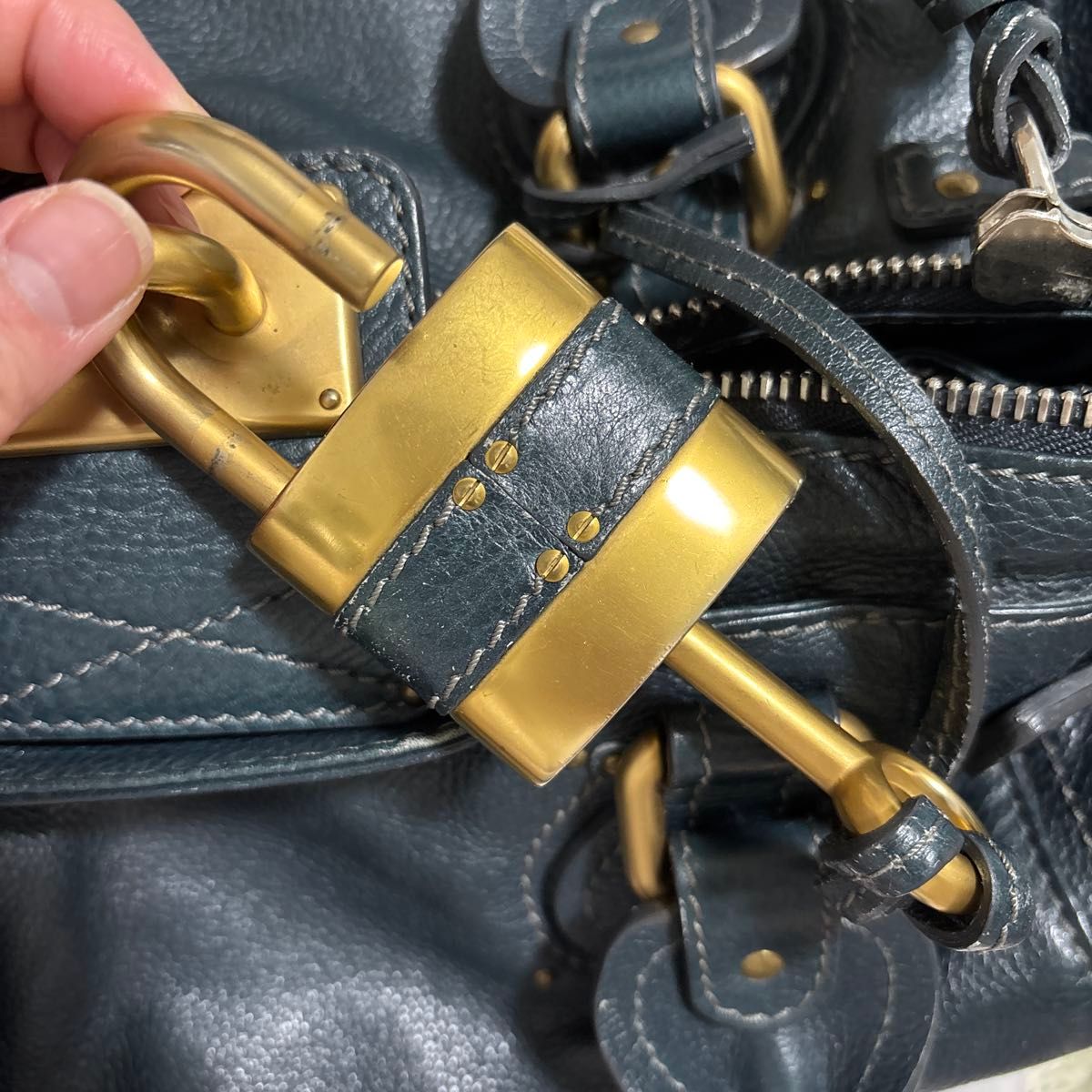 クロエ パディントン バッグ ブルー ネイビー ブルーグレー Chloe