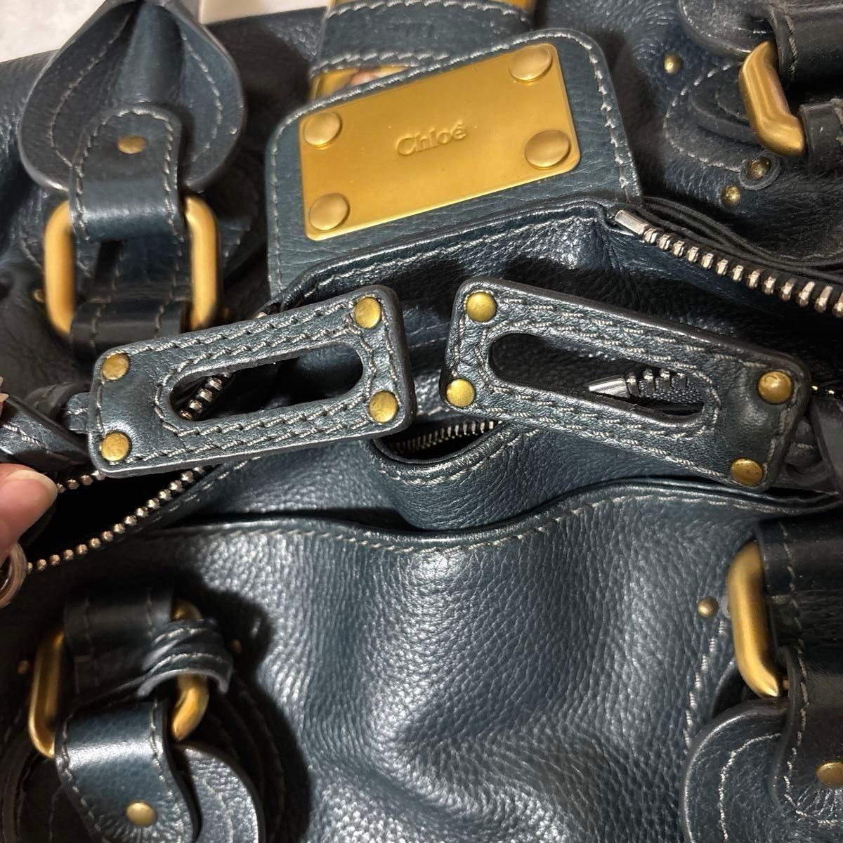 クロエ パディントン バッグ ブルー ネイビー ブルーグレー Chloe