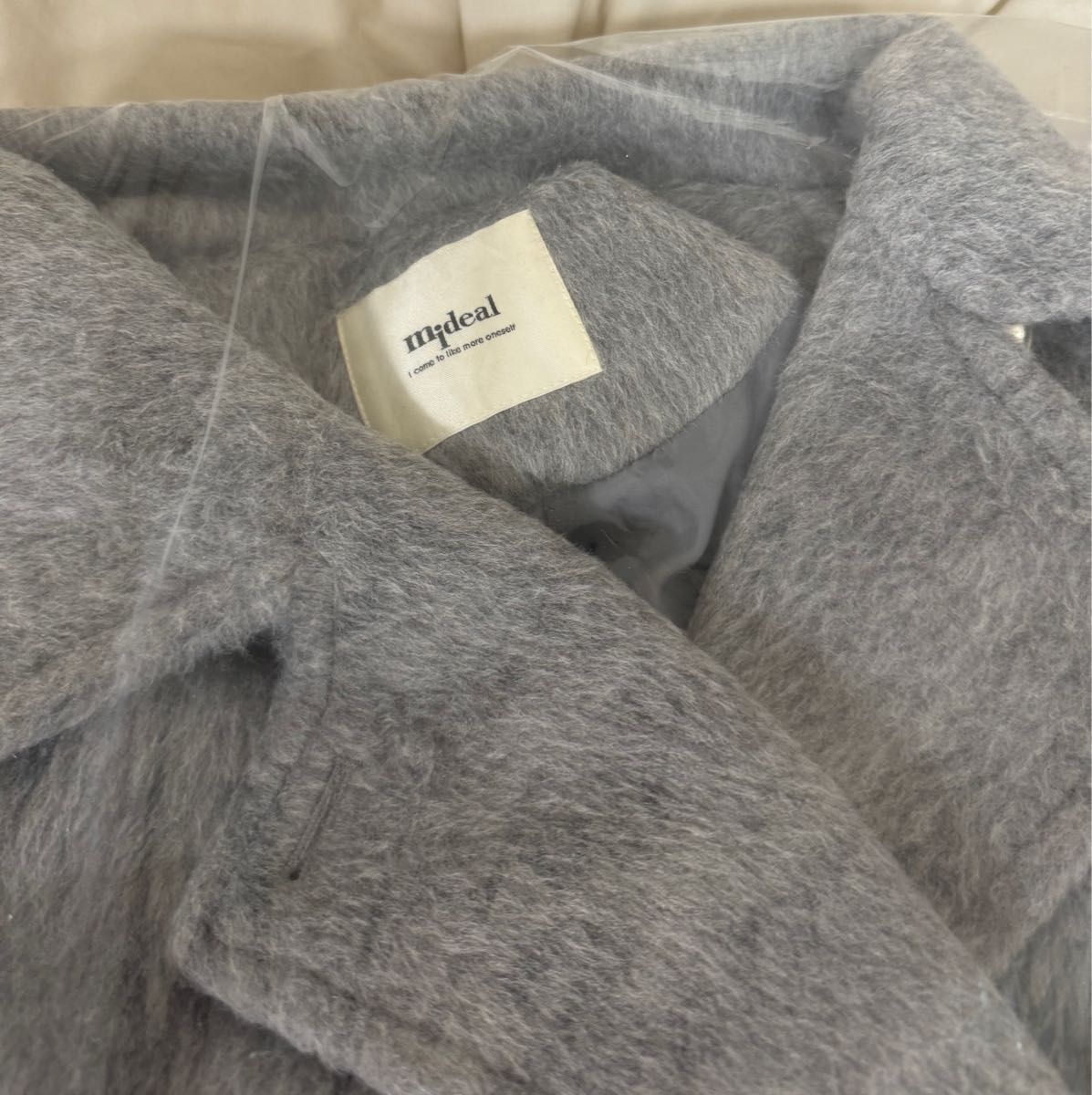 完売品 mideal マイディール 鈴木愛理着 ウール混シャギーミドルコート