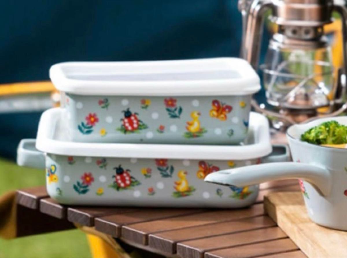 FEILER フェイラー×富士ホーロー ハイジドット ホーローコンテナ M