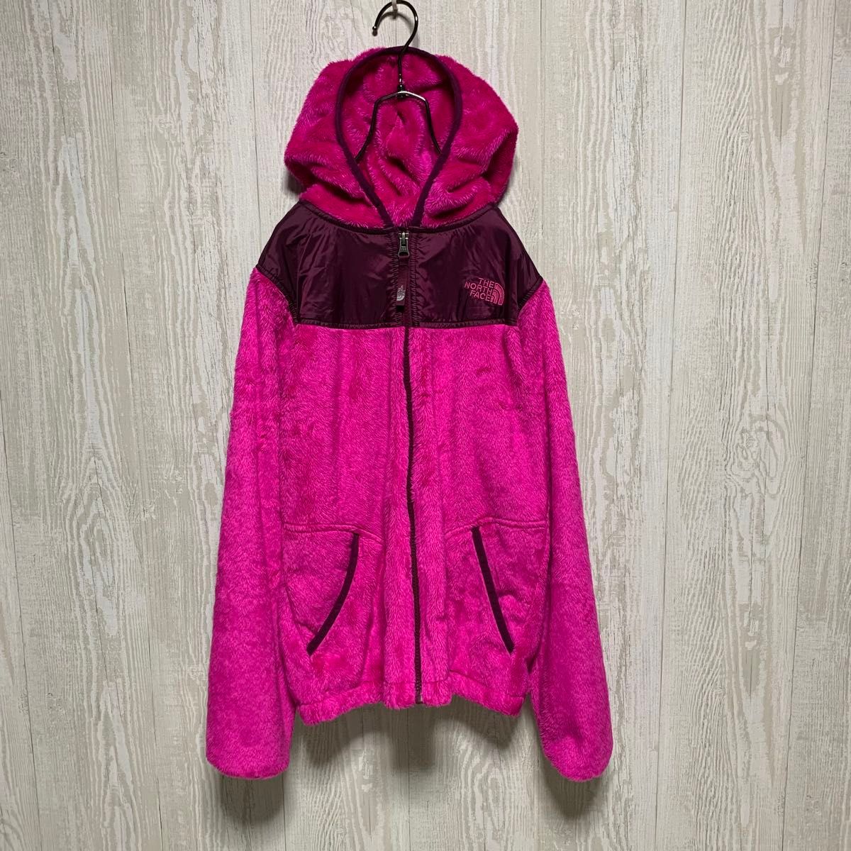 美品】ノースフェイス もこもこボアジャケット ピンク キッズ140相当