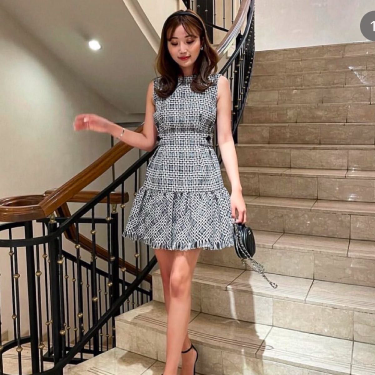 sheller シェリエ サイドタッククラシカルドレス ワンピース 若林虹子