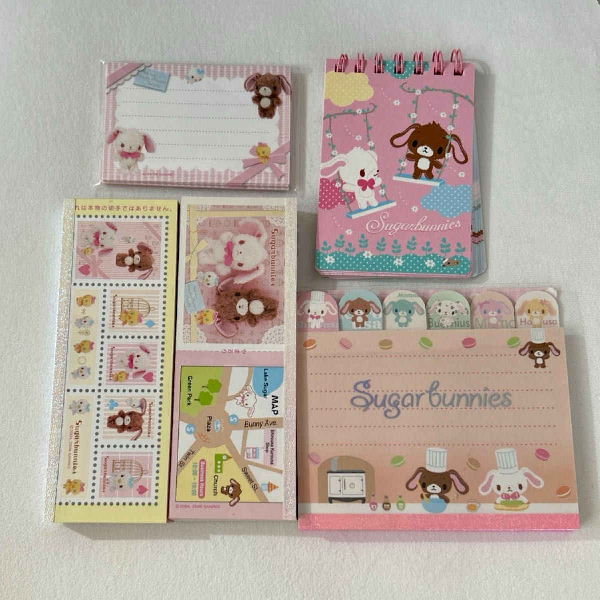 シュガーバニーズ メモ帳 リングメモ帳 カード 4点セット 整理品