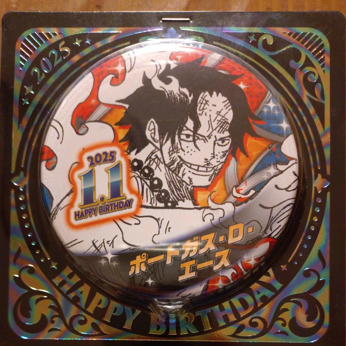 エース ワンピース原画バースデー缶バッジ2025 麦わらストア限定