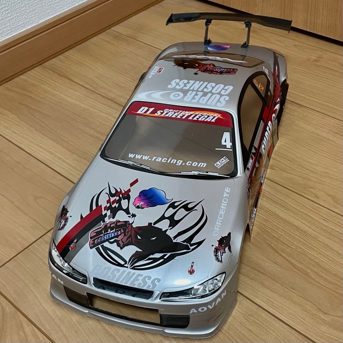クーポン対応】 1/10 RC シルビア改 S15 シルバー ドリフト仕様 自作