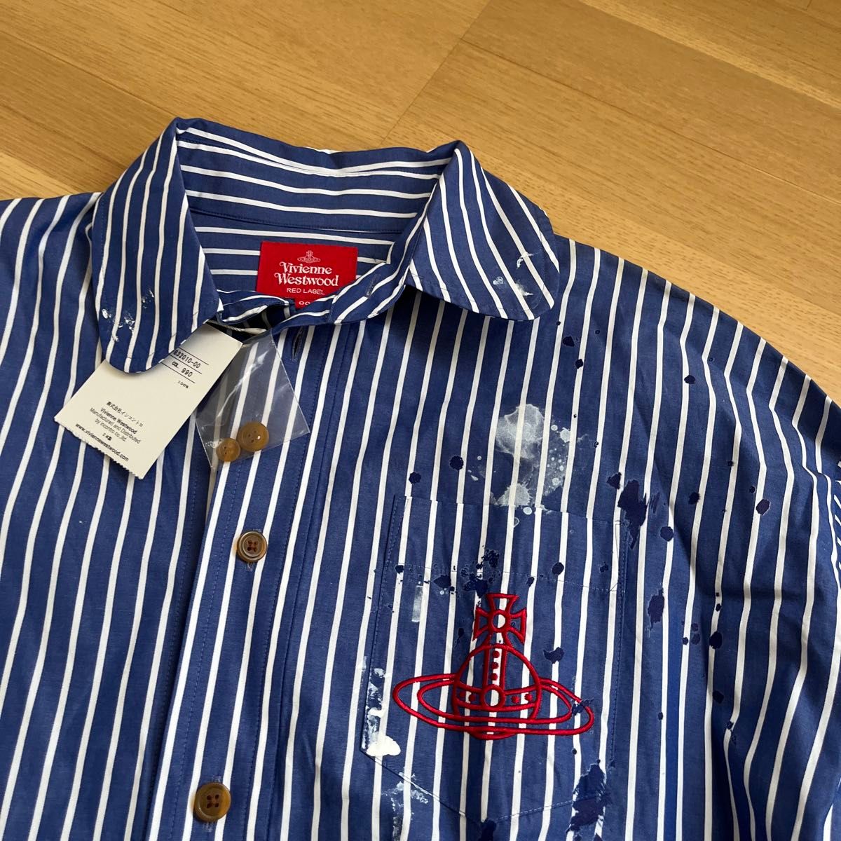 Vivienne Westwood 新品 オーブ ペイント加工 ストライプ オーバー