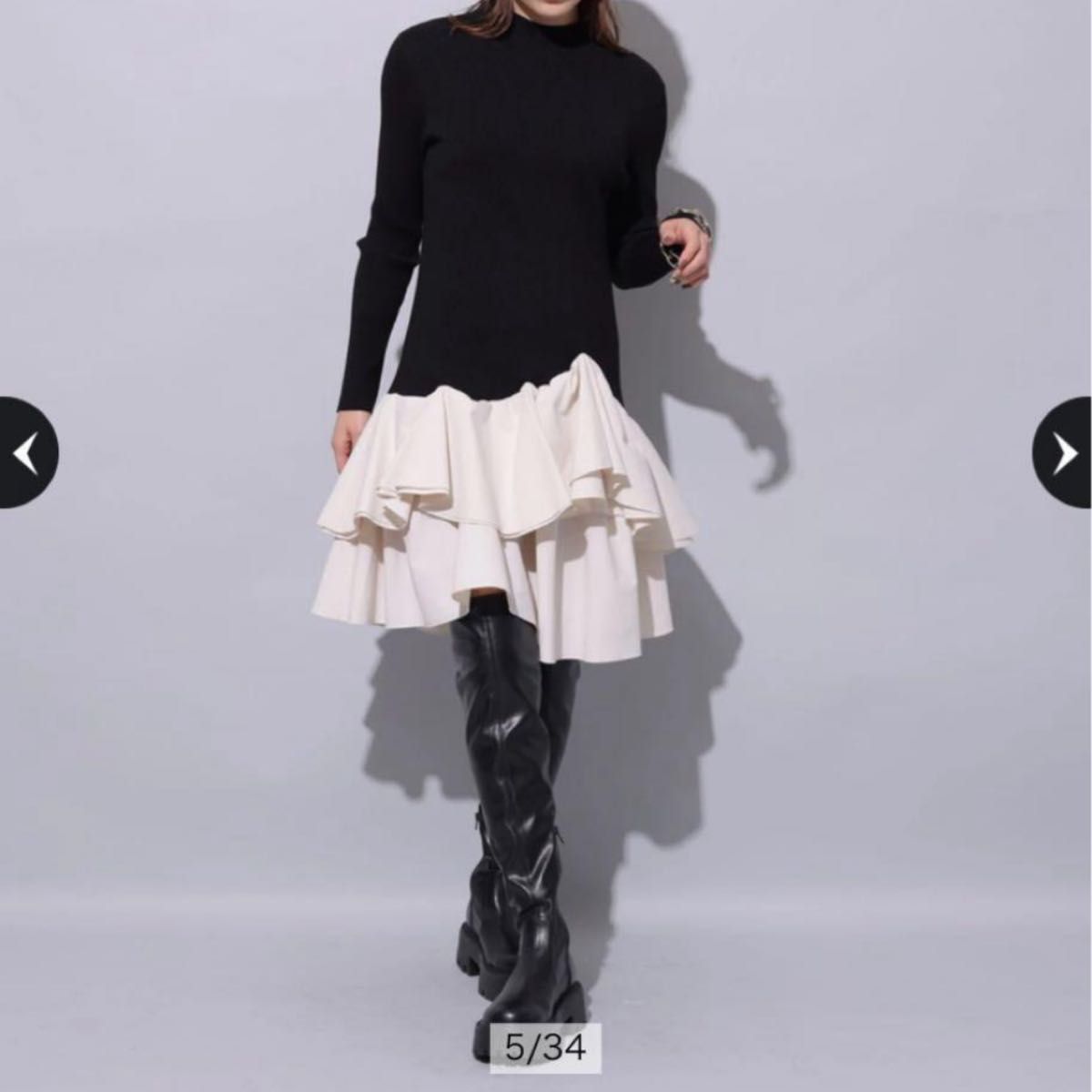 Arpege story タフタドッキングミニワンピース アルページュストーリー