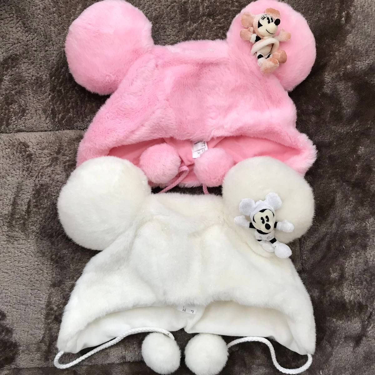 ディズニー ファンキャップ 被り物 ミニー 白 ホワイト ピンク