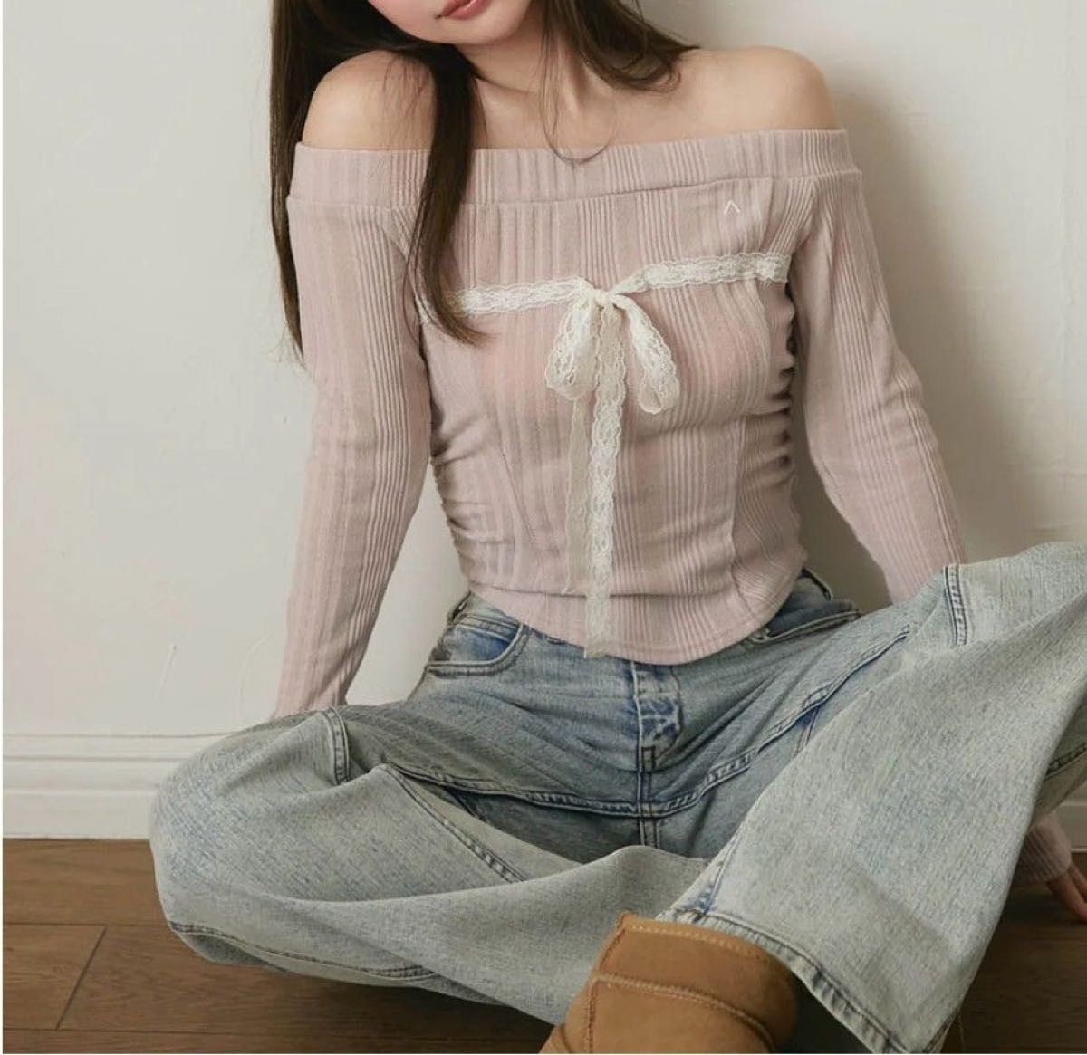 新作 ANDMARY Della ribbon tops pink アンドマリー ピンク 残りわずか