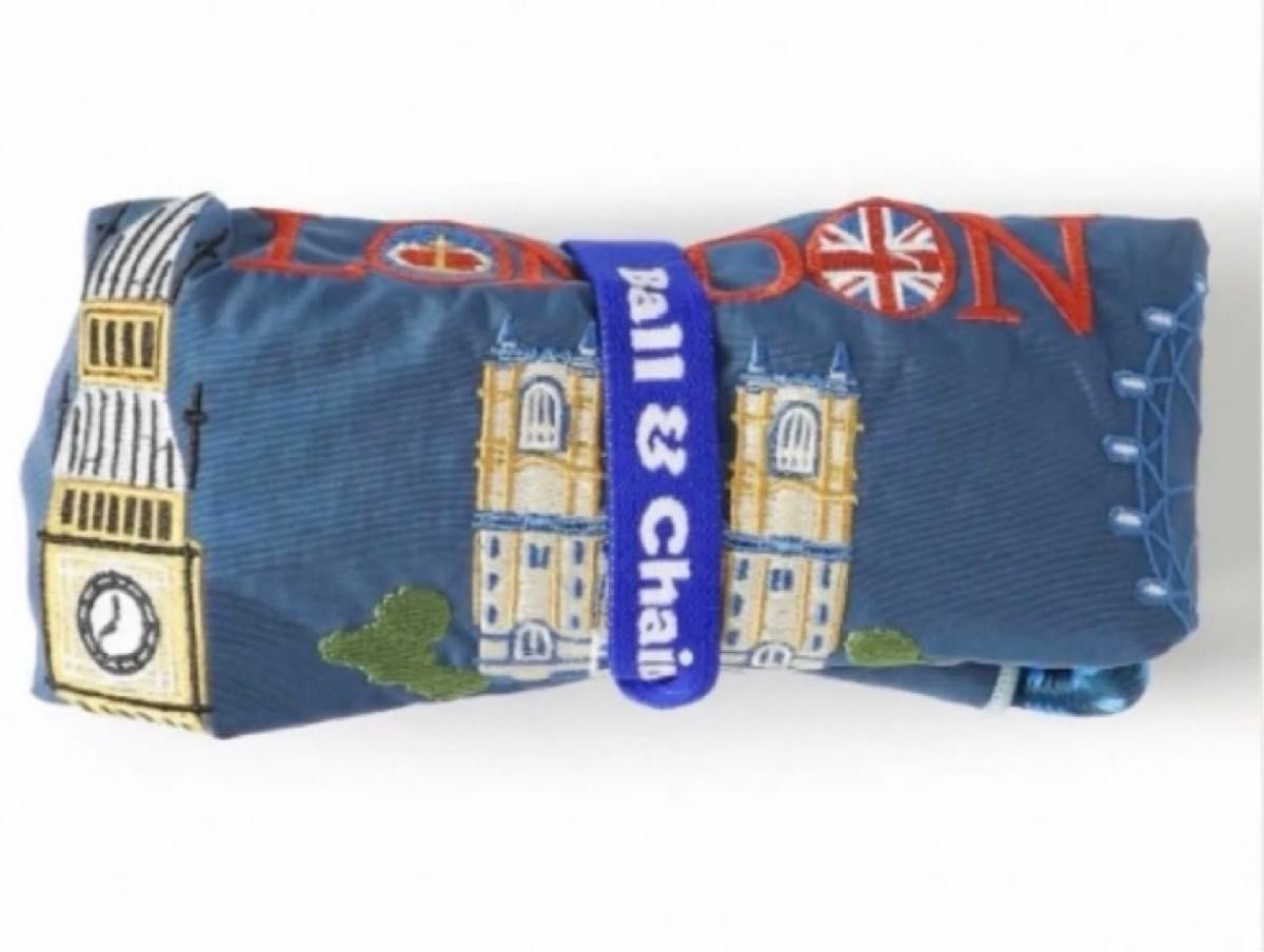 チャコット ボールアンドチェーン ロンドン柄 アイアンブルー Lサイズ