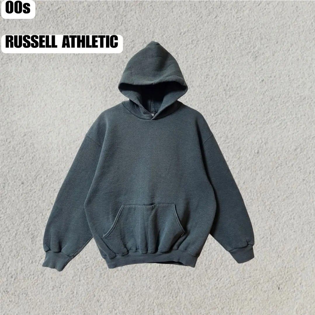 00s RUSSELL ATHLETIC ラッセルアスレチック 無地 フーディー プル