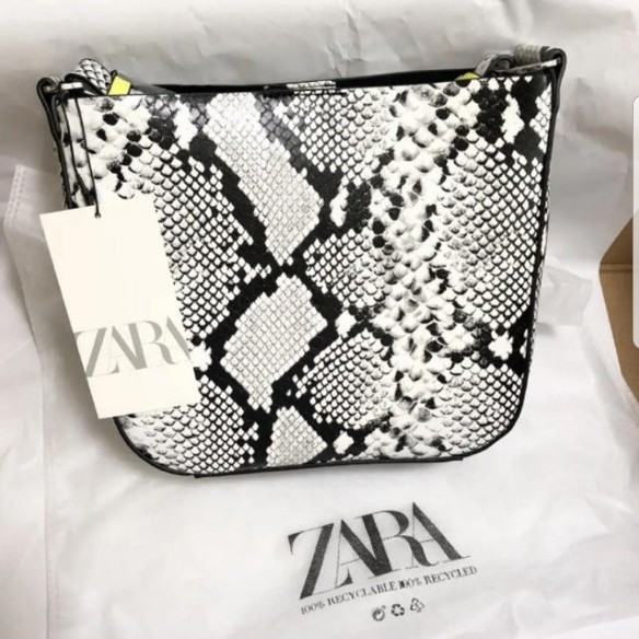 ZARA ザラ アニマル柄バケットバッグ パイソン柄 ショルダーバッグ