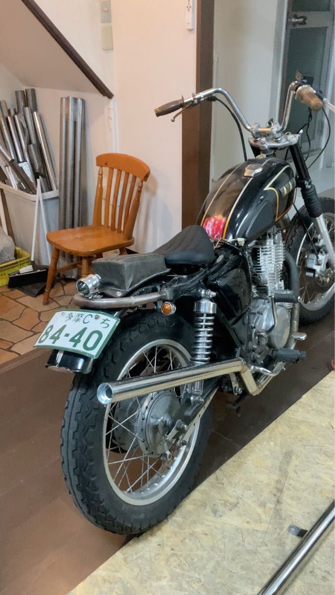 sr400 sr500 用 かち上げマフラー オールステンレス チョッパー ボバー