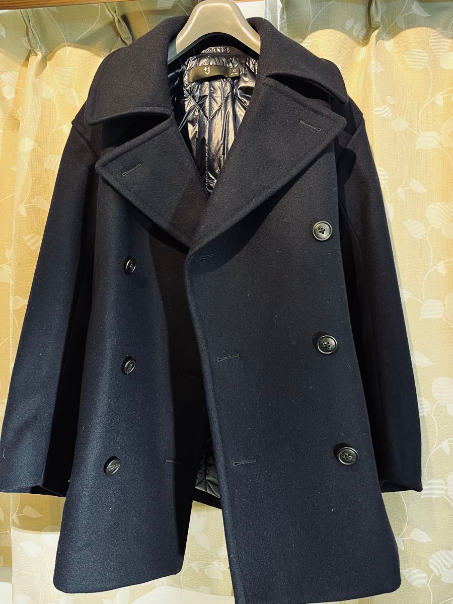 UNIQLO+J ウールブレンドオーバーサイズピーコート XS ネイビー