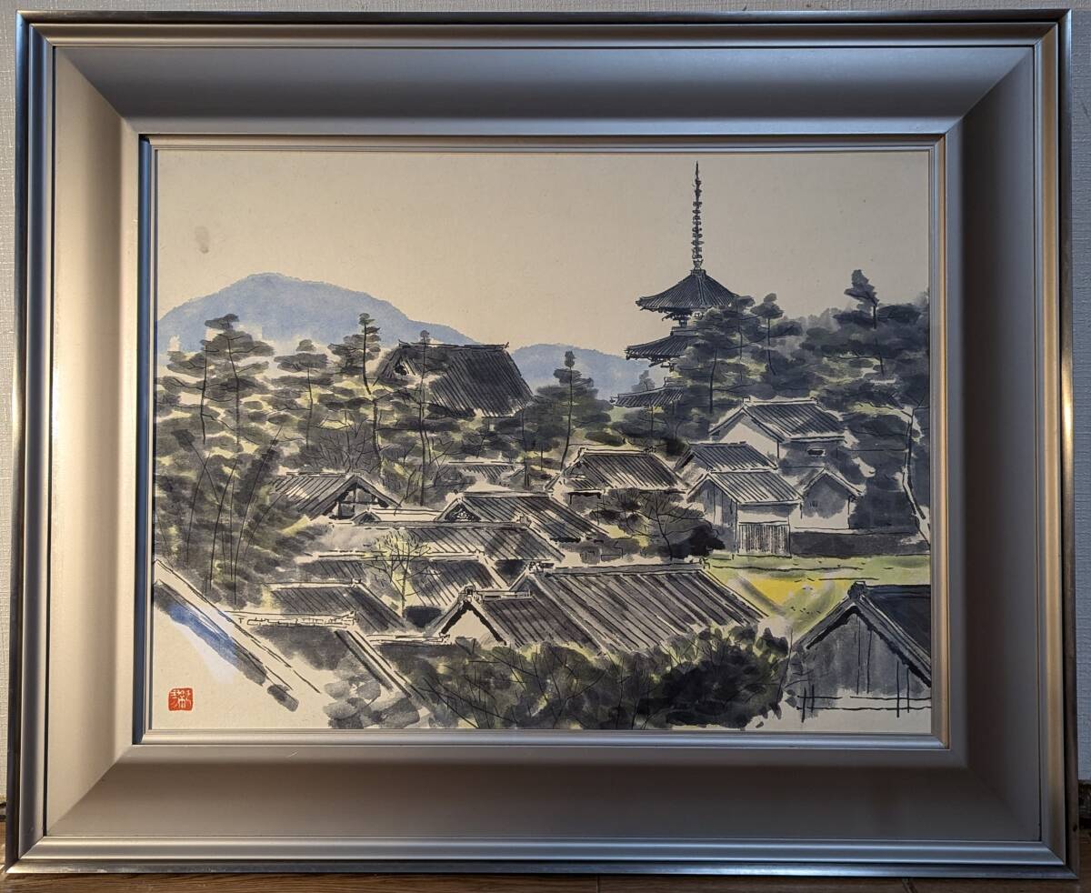 真作保証 稲垣孝二 「合体」 油彩30号 日動画廊取扱大作作品 タトウ箱