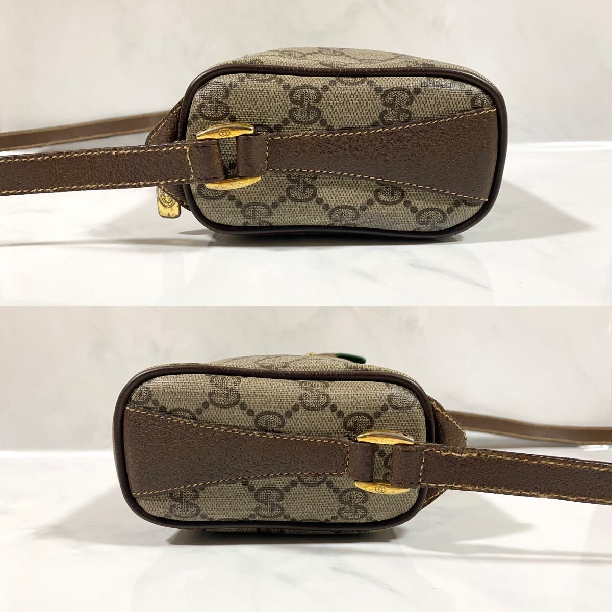 GUCCI オールドグッチ シェリーライン ショルダーバッグ PVC レザー