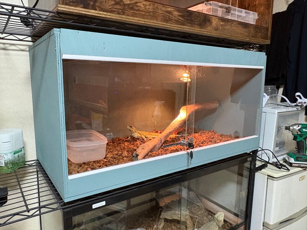 爬虫類ケージ 90×45×45 カラーケージ 他の色も可能です ペット 飼育