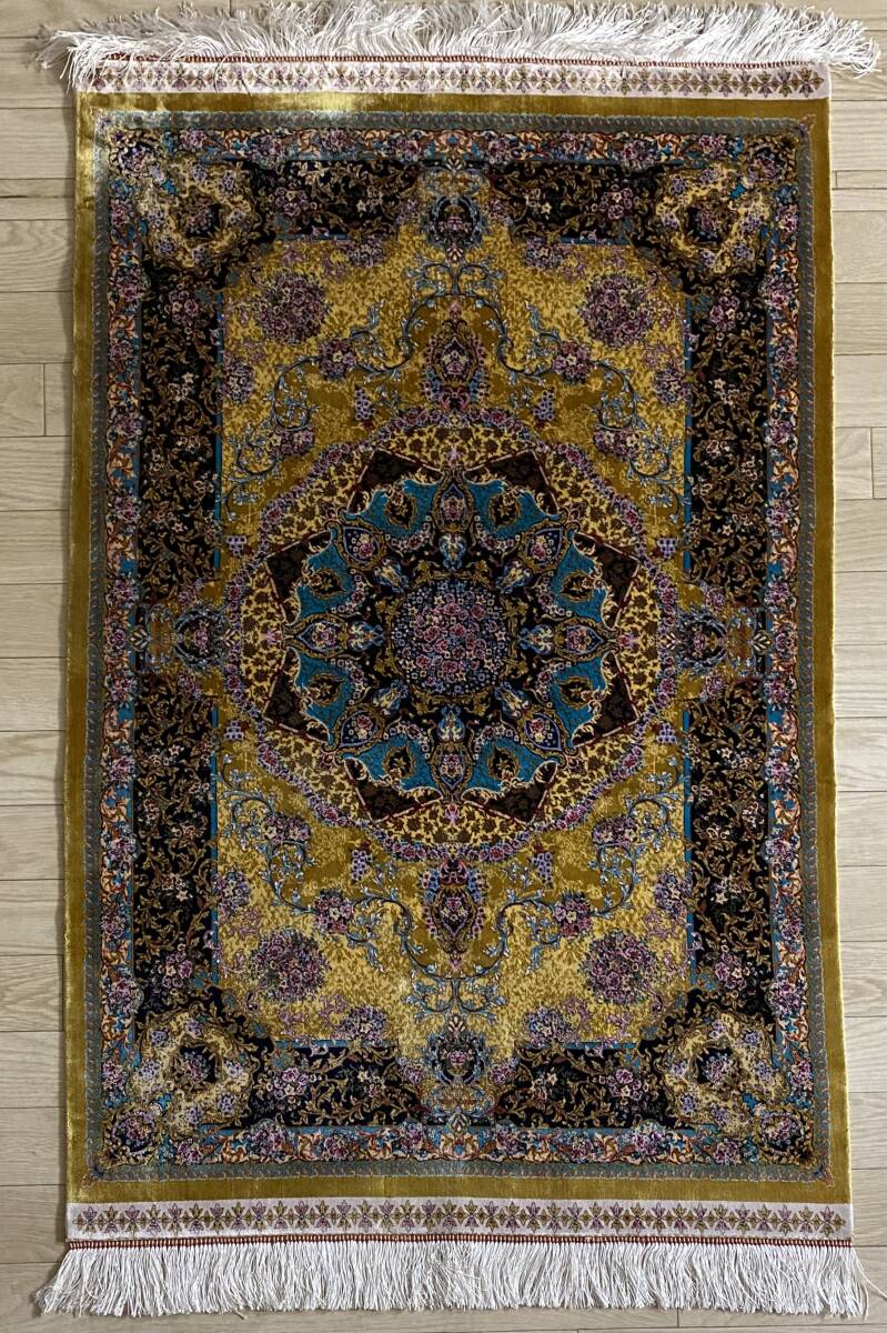 イラン 高級ペルシャ絨毯 大判248×155cm 手織り シルクウール イラン