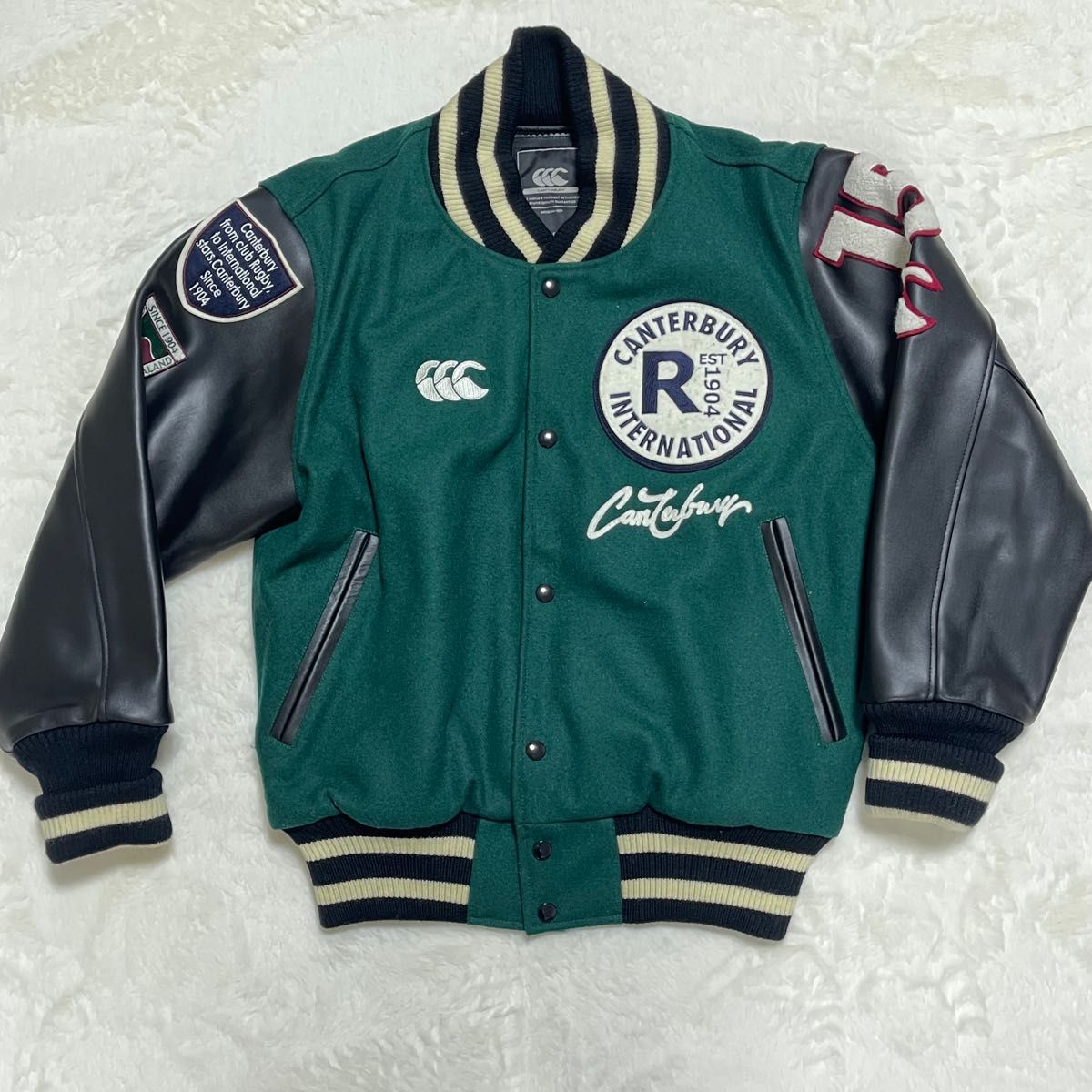 カンタベリー スタジャン 袖レザー フルデコ canterbury M｜Yahoo