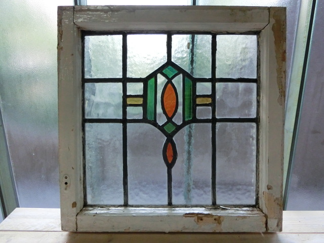 英国アンティークステンドグラス窓枠⁄ガラスウィンドウ⁄建具(84-212-6